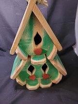 Chalet,  A-Frame Distressed Style Birdhouse Avian Bird House Condo Rust Red ~16&quot; - £29.70 GBP