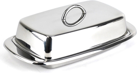 Cuisinox Stainless Steel Butter Dish with Lid, 4&quot; X 7.5&quot; - £21.09 GBP