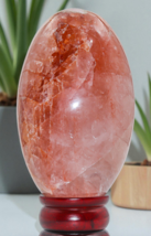 Pietra Cristallo Quarzo Ematoide Rosso Lingam Decorazione Guarigione Med... - $232.94