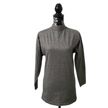 Vintage Kinniku Mock Neck Shirt Heather Gray Combed Cotton - Youth Size 20 - $21.29