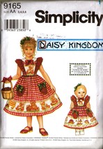 2000 Simplicity #9165 DAISY KINGDOM Childs Dress &amp; Doll Dress, Sz 3-6 UN... - £9.38 GBP