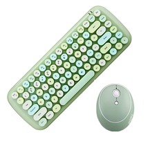 Mini Wireless Keyboard Mouse Set Round Keycap Multi-Colour Cute Lovely For Girls - £59.32 GBP