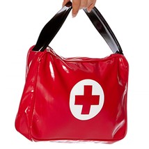 Costume First Aid Bag Vinyl Cross Zipper Closure Wide Strap Red White 99... - $261.71 MXN