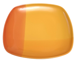 222 Fifth Square Red Yellow Color Blocks Bread &amp; Butter / Dessert Plate - $8.86