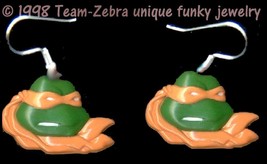Funky MICHELANGELO EARRINGS TMNT Teenage Mutant Ninja Turtles Costume Je... - $8.81