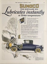 1925 Print Ad Sunoco Distilled Motor Lubricates Zero Temperature Old Car Sun Oil - £16.66 GBP