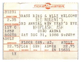 Ted Nugent Concerto Ticket Stub Dicembre 31 1988 Detroit Michigan - £30.99 GBP