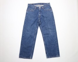 Vintage Levis 569 Mens 34x28 Distressed Loose Fit Wide Leg Denim Jeans Blue - £72.89 GBP