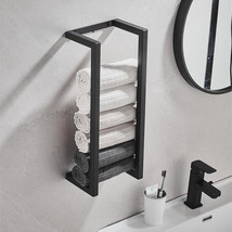 Bathroom Towel Rack Bath Towel Storage Rack Hotel Toilet Towel Roll Stand Dual-u - £36.11 GBP