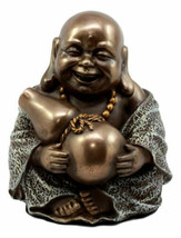 Drunken Hotei Happy Buddha With Wine Gourd Figurine 4&quot;H Keepsake Amulet Statue - £20.44 GBP