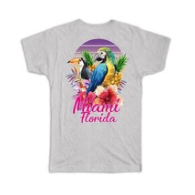 Customizable Macaw and Toucan : Gift T-Shirt Miami Florida Personalized Tropical - £19.57 GBP