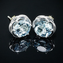 Earrings Recommend Ol Micro-Inlaid Blue Zircon Stud Earrings For Women Engagemen - £8.01 GBP