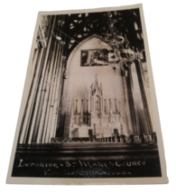  Vintage Interior St. Mary&#39;s Church Virginia City Nevada postcard - £5.99 GBP