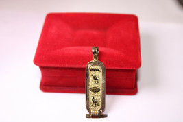 Egyptian Gold 18K Solid Deluxe Pendant Cartouche Your Name in Hieroglyphics - $741.61+