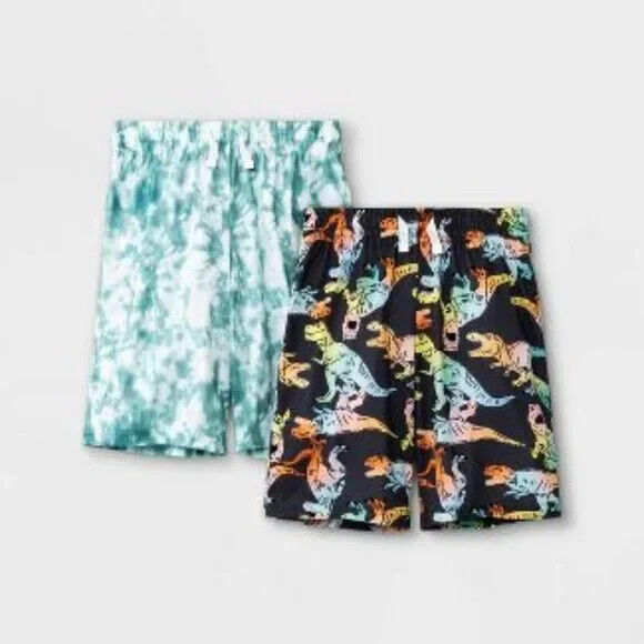Boys' 2pk Dino & Tie-Dye Pajama Set - Cat & Jack Black NWT Size L