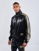 New Adidas Chile 62 Black Gold Silver Shiny Rare Tracksuit Jacket Pants ... - $249.99