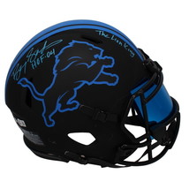 Barry Sanders Autographed &quot;Lion King&quot; &quot;HOF 04&quot; Eclipse Speed Helmet Beckett - £842.26 GBP