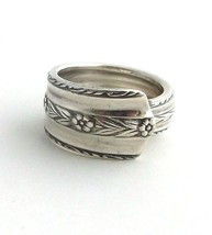 Spoon Ring Roseanne 1938 Band Style Vtg Silverware Jewelry All Sizes Flowers - £14.38 GBP