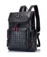 FR Fashion Co. 13&quot; Men&#39;s Leather Crocodile Design Backpack - £133.48 GBP