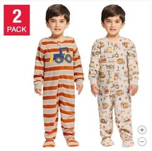 Kids Headquarters Blanket Sleepers Beige Multicolor Tractors 2-Pack One-... - $36.99