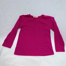 Preppy Pink Striped Long Sleeve Shirt Girls 6 Blouse Top Justees - £7.01 GBP