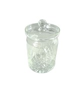 Glass Jar Jam Honey Lid Geometric Cuts Vintage Kitchenware 5&quot; - $370.72 MXN