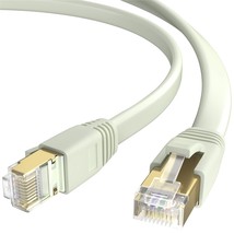 Cat 8 Ethernet Cable 10 Feet, White Flat Cat8 High Speed Internet Cable, Shielde - £16.41 GBP
