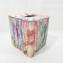 CROSCILL Watercolor Floral Pastel Multi Fabric Tissue Box Cover - $24.00