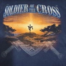 Vintage Soldier of the Cross 2 Timothy 2:3 Dual Sided Christian Shirt Mens Sz M - £51.79 GBP