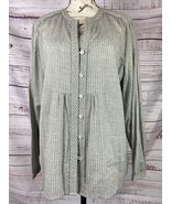 Coldwater Creek Button Front Shirt Womens PXL 18 Long Sleeve Stripe 100%... - £12.80 GBP