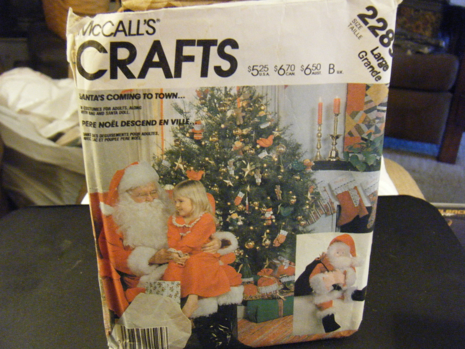 McCall's 2289 Adult's Santa Claus Costume, Bag & Doll Pattern - Size L (42-44) - $6.60