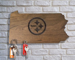 Pittsburgh Steelers NFL 596-1004 State Cherry Wood Magnetic Logo Keyholder - £39.69 GBP