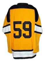 Any Name Number Minnesota Fighting Saints Retro Hockey Jersey Yellow Any Size image 2