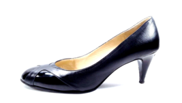VINTAGE &#39;80s BRUNO MAGLI Women High Heel Black Pump Leather Size 8 AA &quot;N... - £35.31 GBP