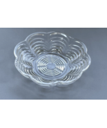 Vintage Clear Pressed Glass Candy Dish 6.25&quot; | Ribbed Pattern | Scallope... - €10,37 EUR