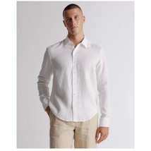 Quince Mens 100% European Linen Long Sleeve Shirt Button Front White Siz... - £26.92 GBP