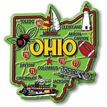 Ohio Colorful State Magnet by Classic Magnets, 2.9&quot; x 3.1&quot;, Collectible Souvenir - £4.52 GBP