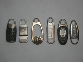 Lot of (6) Assorted Luggage Replacement Zipper Pulls - $10.00