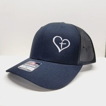 Heart w/Cross Religious Christian Adjustable Snapback Curved Bill Mesh H... - $24.74