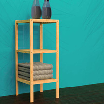 EISL Bathroom Shelf with 3 Compartments Bamboo 34x33x80 cm - £44.89 GBP