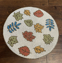 Sigrid Olsen Fall Leaves  Beaded Round 15&quot; Charger Placemat New - £26.36 GBP