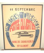French Army poster for "open house" 3rd Tank Regiment, Chenevieres, St. ... - $85.00