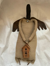 Dan DiPaolo Angels Crow With Birdhouse Made Of Wood Cloth Tin Primitive Folk Art - £78.14 GBP