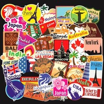 100pcs Travel International Landmarks Stickers For Decor Fridge Bike Lap... - $11.99