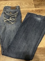 BKE Stella Low Rise Bootcut Stretch Blue Denim Jeans Women&#39;s Sz 26 Flaw - £13.22 GBP