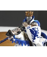 PAPO 2004 #39387 #39389 WHITE BLUE DRAGON KING KNIGHT LANCER WITH HORSE ... - £15.70 GBP