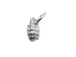 3D Grenade .925 Sterling Silver Pendant Charm - $24.99
