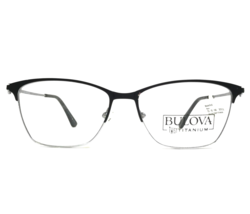 Bulova Eyeglasses Frames WATERFORD BLACK Silver Cat Eye Titanium 53-15-140 - £42.98 GBP