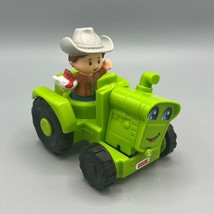 Fisher Price Little People Green Tractor Farmer Chicken Farm Barn 2016 Mattel - $15.83