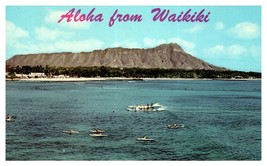 Surfing at Waikiki Hawaii United Airlines Photo Postcard 1971 - £8.30 GBP